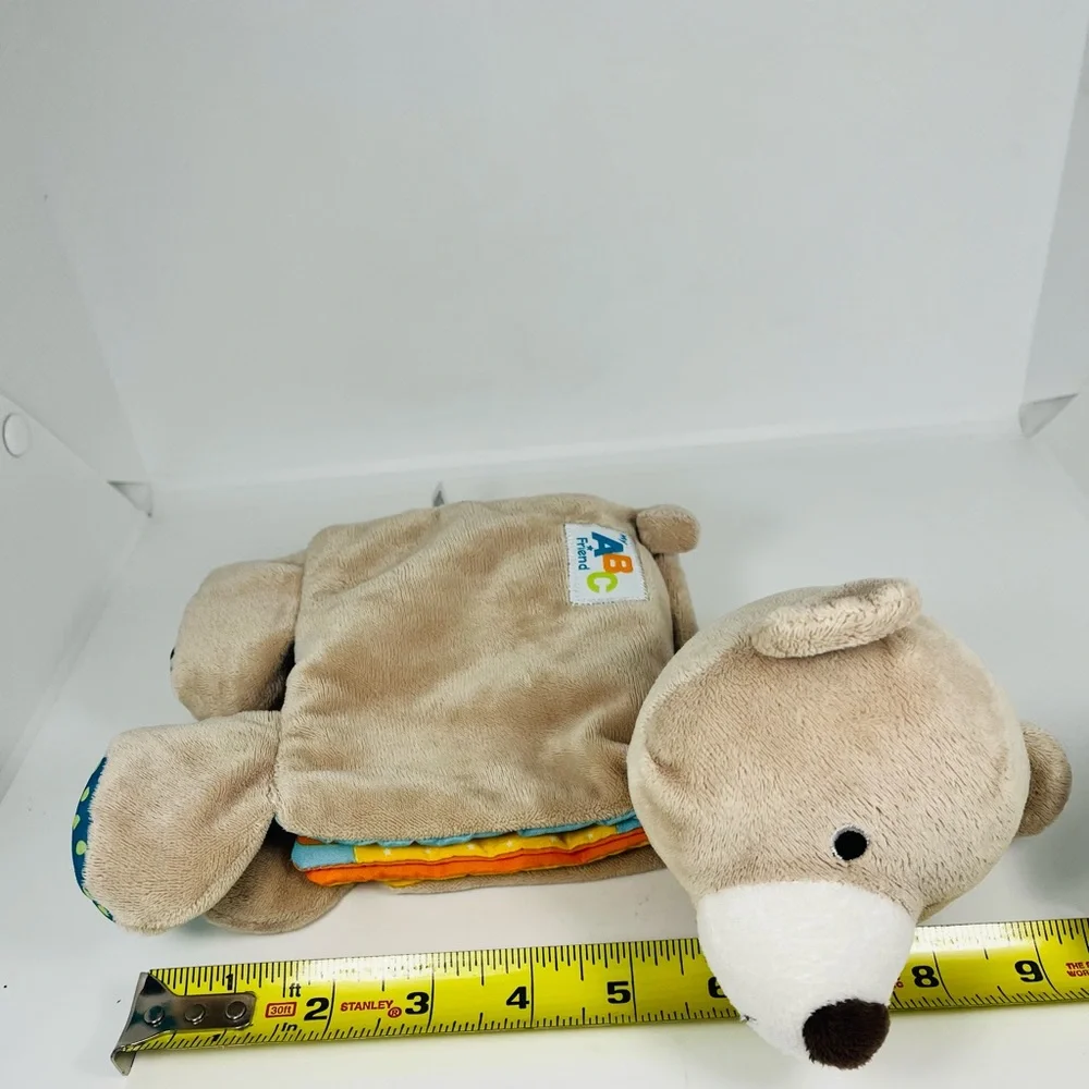 Carters My ABC Friend Baby Rattle Plush Teddy Bear Soft Crinkle Sensory Book Toy